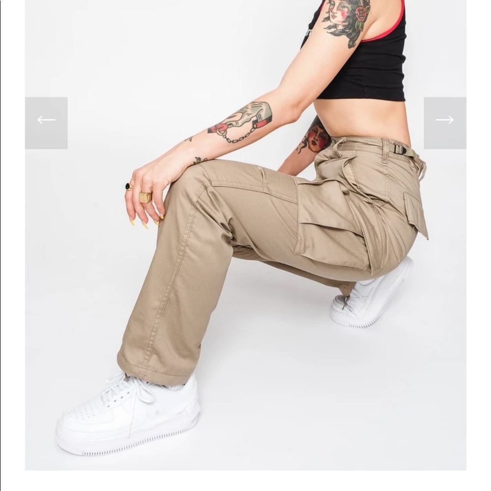 Never worn. khaki cargo pants from Good Bye Bread